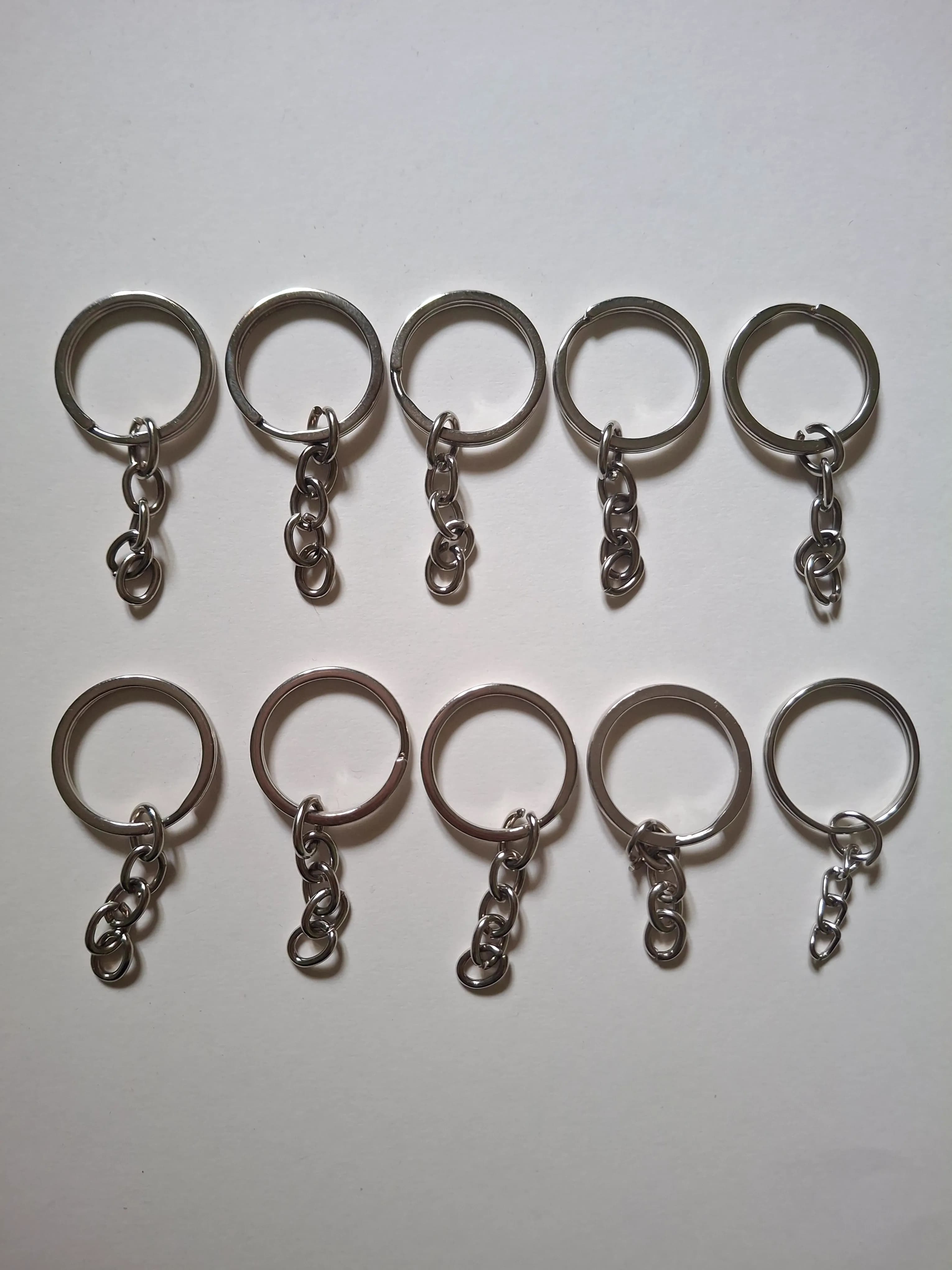 Keyrings Flat Silver with extra links
