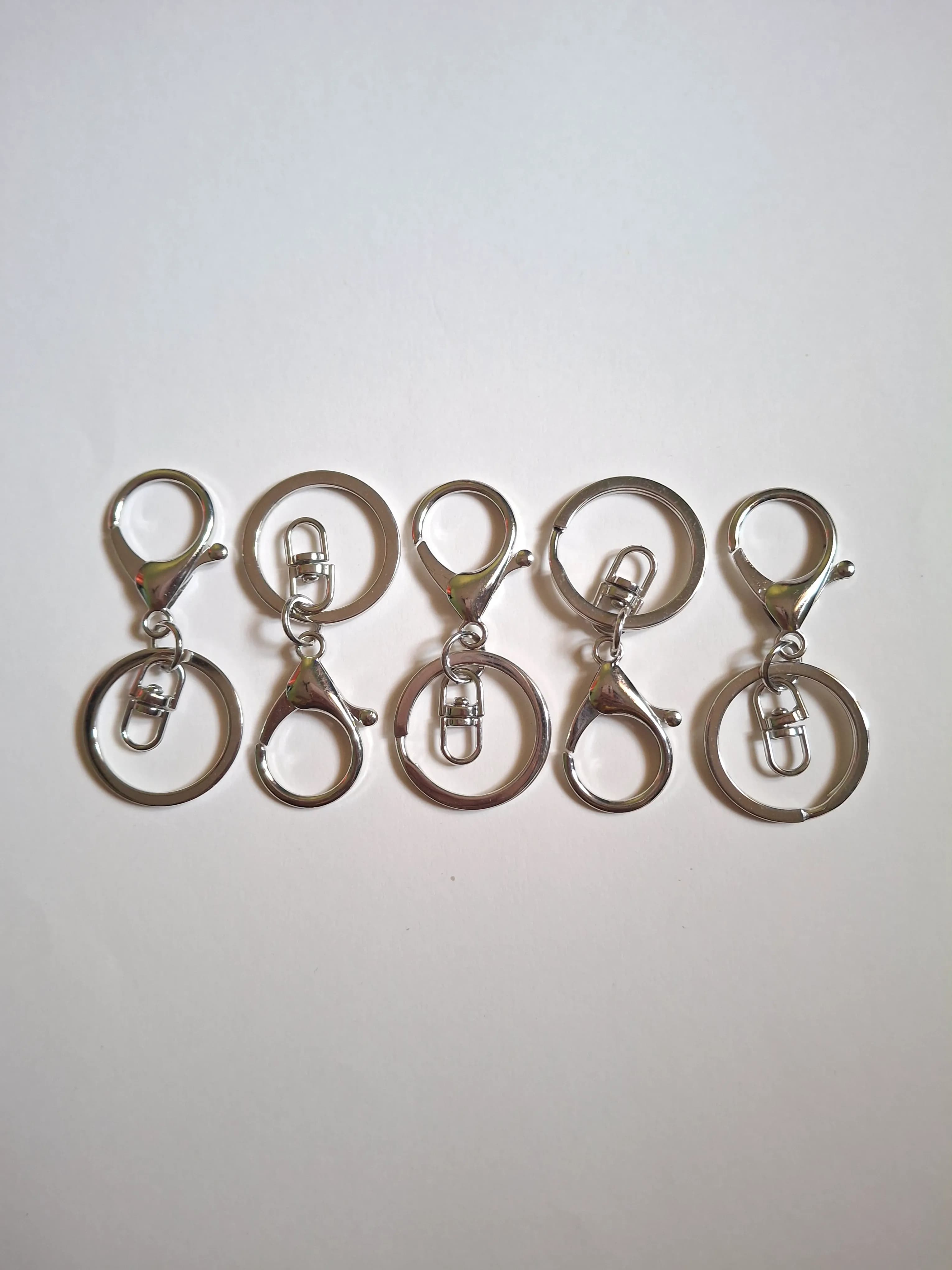 Metal Lobster Claw Clasp Keychain Silver